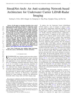 StreakNet-Arch: An Anti-scattering Network-based Architecture for
  Underwater Carrier LiDAR-Radar Imaging
