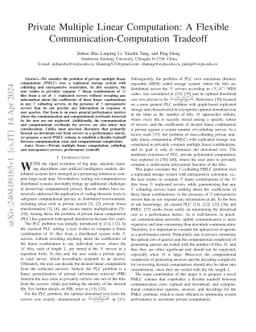 Private Multiple Linear Computation: A Flexible
  Communication-Computation Tradeoff