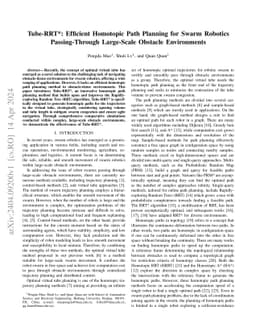 Tube-RRT*: Efficient Homotopic Path Planning for Swarm Robotics
  Passing-Through Large-Scale Obstacle Environments