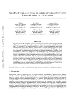 FedCCL: Federated Dual-Clustered Feature Contrast Under Domain
  Heterogeneity