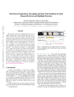 Task-Driven Exploration: Decoupling and Inter-Task Feedback for Joint
  Moment Retrieval and Highlight Detection
