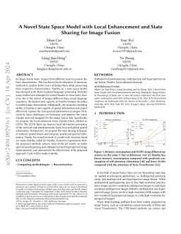 A Novel State Space Model with Local Enhancement and State Sharing for
  Image Fusion