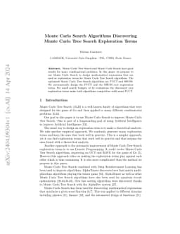 Monte Carlo Search Algorithms Discovering Monte Carlo Tree Search
  Exploration Terms
