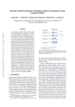 Entropy Guided Extrapolative Decoding to Improve Factuality in Large
  Language Models