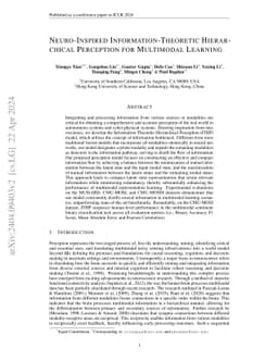 Neuro-Inspired Information-Theoretic Hierarchical Perception for
  Multimodal Learning