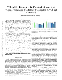 VFMM3D: Releasing the Potential of Image by Vision Foundation Model for
  Monocular 3D Object Detection