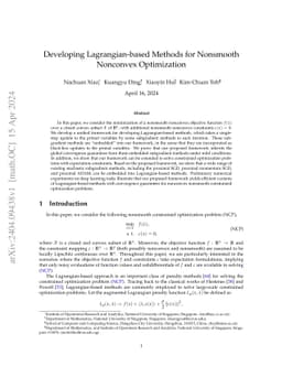 Developing Lagrangian-based Methods for Nonsmooth Nonconvex Optimization