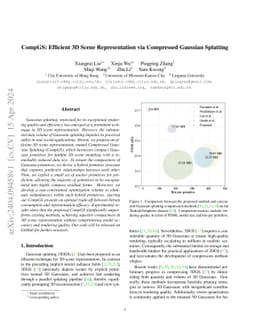 CompGS: Efficient 3D Scene Representation via Compressed Gaussian
  Splatting