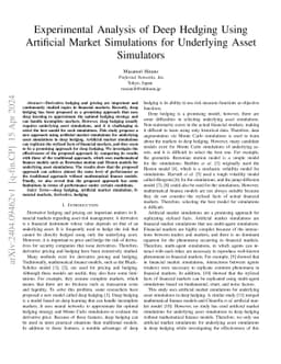 Experimental Analysis of Deep Hedging Using Artificial Market
  Simulations for Underlying Asset Simulators