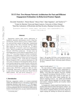 TCCT-Net: Two-Stream Network Architecture for Fast and Efficient
  Engagement Estimation via Behavioral Feature Signals