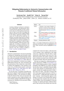 Mitigating Hallucination in Abstractive Summarization with
  Domain-Conditional Mutual Information