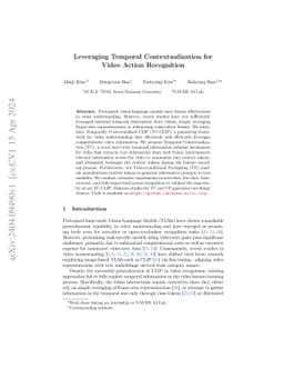 Leveraging Temporal Contextualization for Video Action Recognition