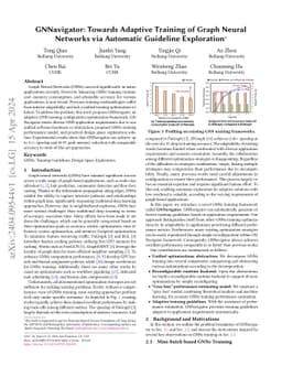 GNNavigator: Towards Adaptive Training of Graph Neural Networks via
  Automatic Guideline Exploration