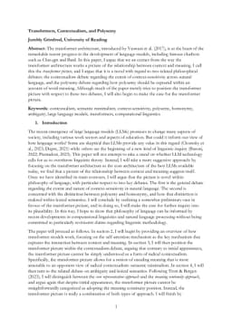 Transformers, Contextualism, and Polysemy
