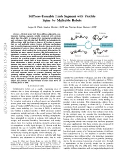 Stiffness-Tuneable Limb Segment with Flexible Spine for Malleable Robots