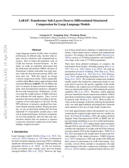 LoRAP: Transformer Sub-Layers Deserve Differentiated Structured
  Compression for Large Language Models