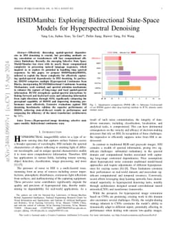HSIDMamba: Exploring Bidirectional State-Space Models for Hyperspectral
  Denoising