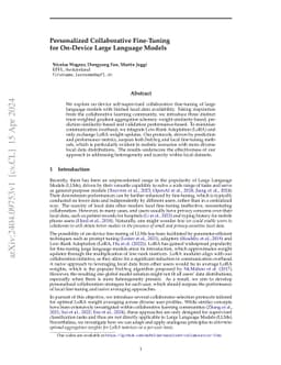 Personalized Collaborative Fine-Tuning for On-Device Large Language
  Models
