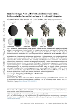 Transforming a Non-Differentiable Rasterizer into a Differentiable One
  with Stochastic Gradient Estimation