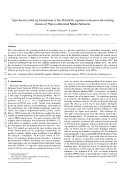 Taper-based scattering formulation of the Helmholtz equation to improve
  the training process of Physics-Informed Neural Networks