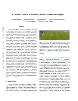 A Universal Protocol to Benchmark Camera Calibration for Sports
