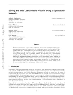Solving the Tree Containment Problem Using Graph Neural Networks