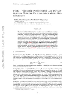FedP3: Federated Personalized and Privacy-friendly Network Pruning under
  Model Heterogeneity