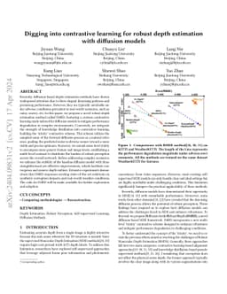 Digging into contrastive learning for robust depth estimation with
  diffusion models
