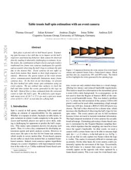 Table tennis ball spin estimation with an event camera
