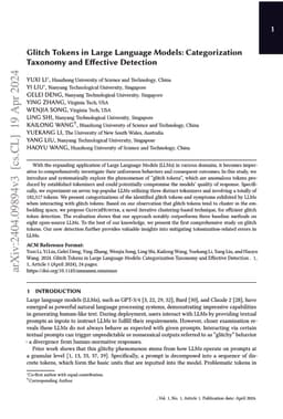 Glitch Tokens in Large Language Models: Categorization Taxonomy and
  Effective Detection