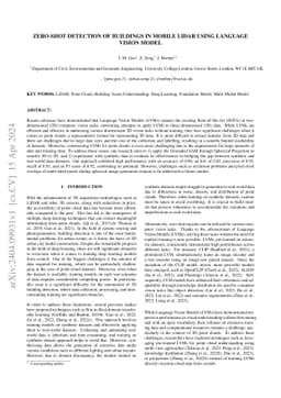 Zero-shot detection of buildings in mobile LiDAR using Language Vision
  Model