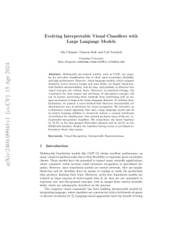 Evolving Interpretable Visual Classifiers with Large Language Models