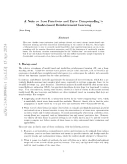 A Note on Loss Functions and Error Compounding in Model-based
  Reinforcement Learning