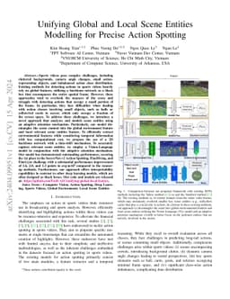Unifying Global and Local Scene Entities Modelling for Precise Action
  Spotting