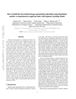 How to build the best medical image segmentation algorithm using foundation models: a comprehensive empirical study with Segment Anything Model
