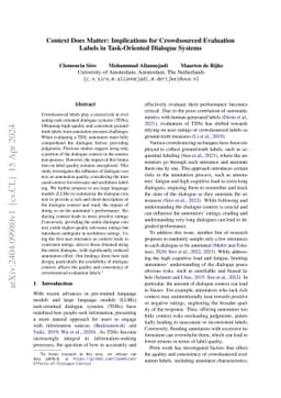 Context Does Matter: Implications for Crowdsourced Evaluation Labels in
  Task-Oriented Dialogue Systems