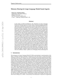 Memory Sharing for Large Language Model based Agents