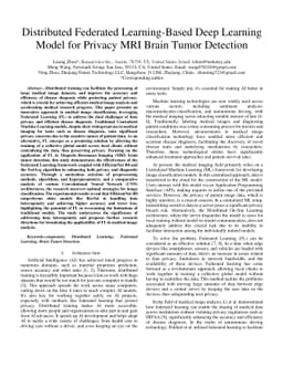 Distributed Federated Learning-Based Deep Learning Model for Privacy MRI
  Brain Tumor Detection