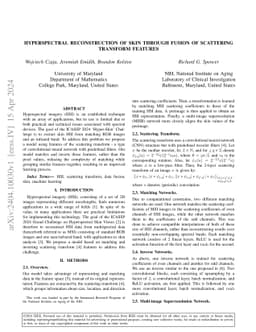 Hyperspectral Reconstruction of Skin Through Fusion of Scattering
  Transform Features