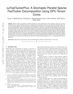 cuFastTuckerPlus: A Stochastic Parallel Sparse FastTucker Decomposition
  Using GPU Tensor Cores