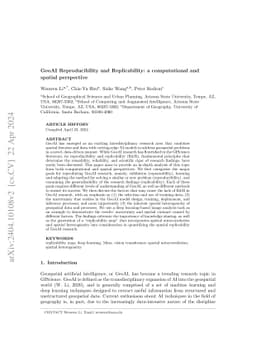 GeoAI Reproducibility and Replicability: a computational and spatial
  perspective