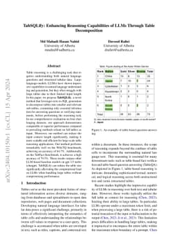 TabSQLify: Enhancing Reasoning Capabilities of LLMs Through Table
  Decomposition
