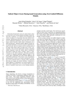 Salient Object-Aware Background Generation using Text-Guided Diffusion
  Models