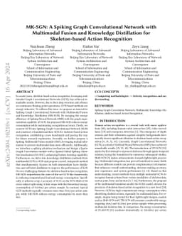 MK-SGN: A Spiking Graph Convolutional Network with Multimodal Fusion and
  Knowledge Distillation for Skeleton-based Action Recognition