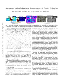 Autonomous Implicit Indoor Scene Reconstruction with Frontier
  Exploration