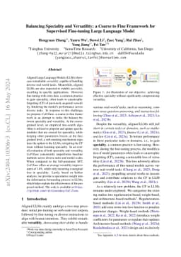 Balancing Speciality and Versatility: a Coarse to Fine Framework for
  Supervised Fine-tuning Large Language Model