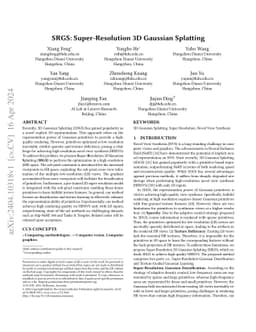 SRGS: Super-Resolution 3D Gaussian Splatting