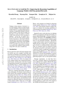 Self-Explore to Avoid the Pit: Improving the Reasoning Capabilities of
  Language Models with Fine-grained Rewards