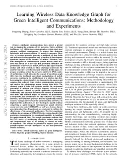 Learning Wireless Data Knowledge Graph for Green Intelligent
  Communications: Methodology and Experiments