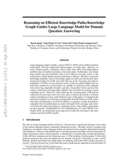 Reasoning on Efficient Knowledge Paths:Knowledge Graph Guides Large
  Language Model for Domain Question Answering
